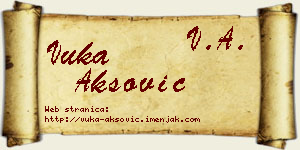 Vuka Aksović vizit kartica